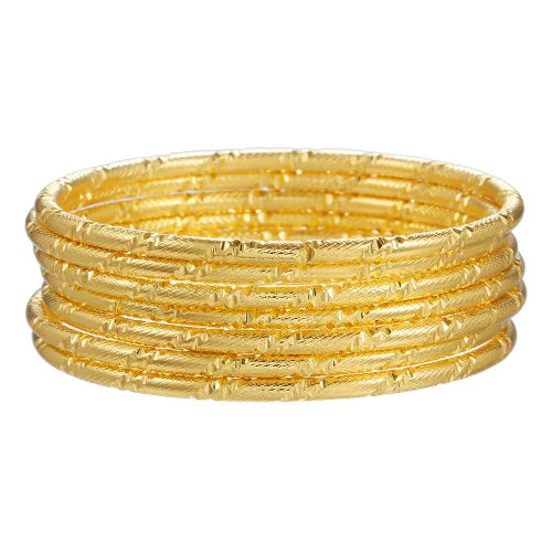 18k Gold Plated Bangles Ethnic Western Region Ancient Style Jewelry for Women