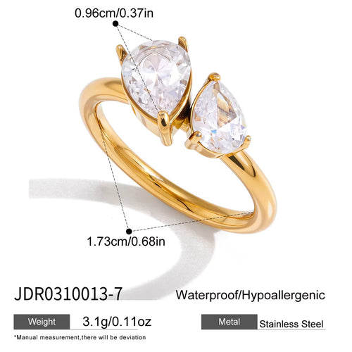 Load image 1 in gallery view. 18K Gold Plated White Zirconia Multi Style Rings