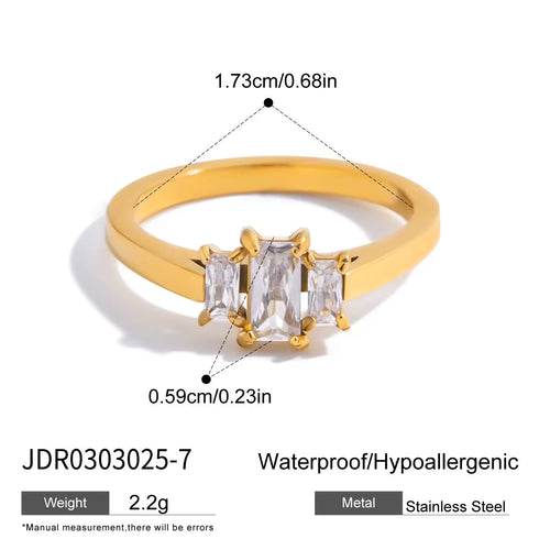 Load image 1 in gallery view. 18K Gold Plated White Zirconia Multi Style Rings