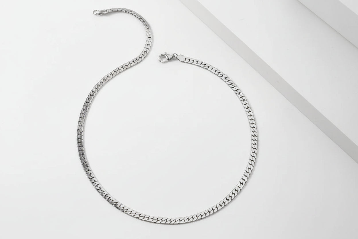24 inches Silver Plated cuban Necklace For Men Women