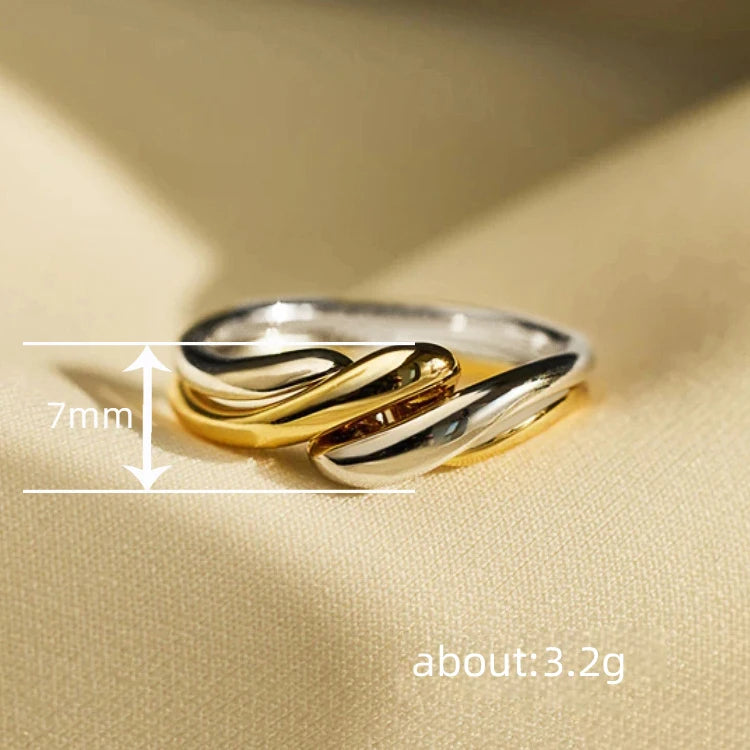 Classic Style Twist Design Silver/Gold Plated Rings