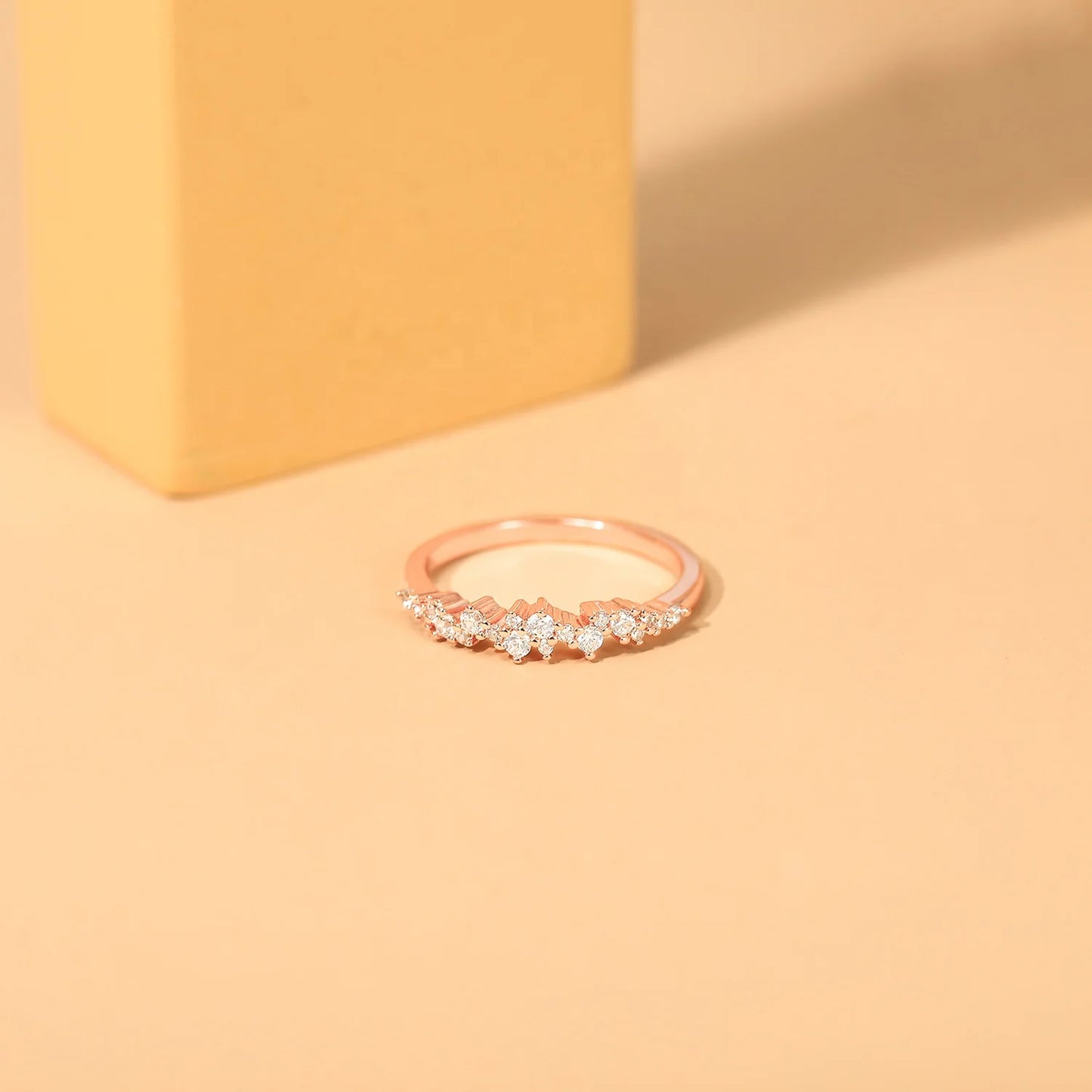 Rose Gold Plated Cubic Zirconia Ring for women Wedding Silver Plated, Gold Plated