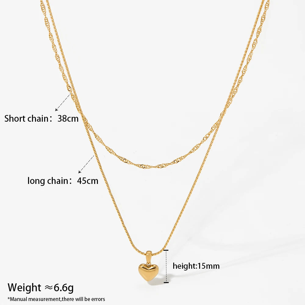 Gold Plated Hypoallergenic Heart Pendant  Necklaces for Women Kids Children