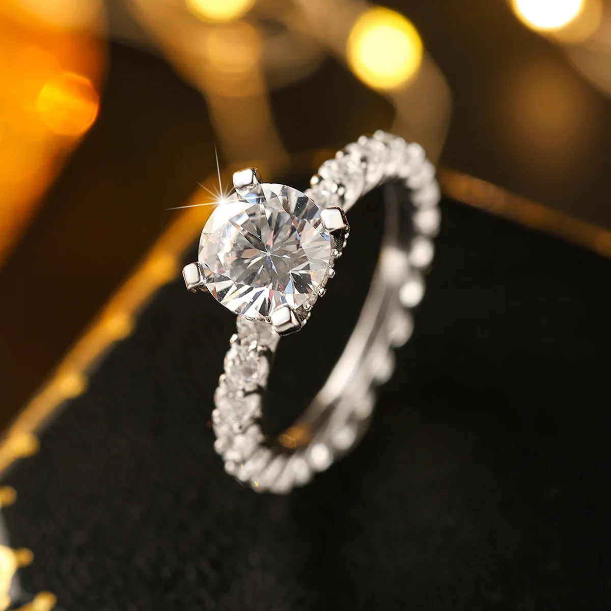 925 Silver Zircon Wedding Engagement Rings for Woman