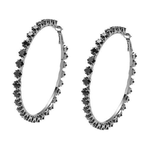 Load image 1 in gallery view. Crystal Large Earrings Black, Red, White, Gold Drop Ear for Women Simple And Stylish