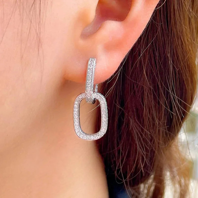 Hoop Earrings Gold Silver Plated Diamond Jewelry