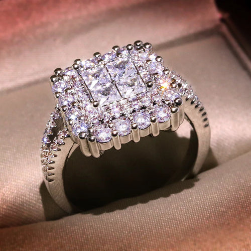 Load image 1 in gallery view. High Quality Platinum Plated 3A Zircon Ring