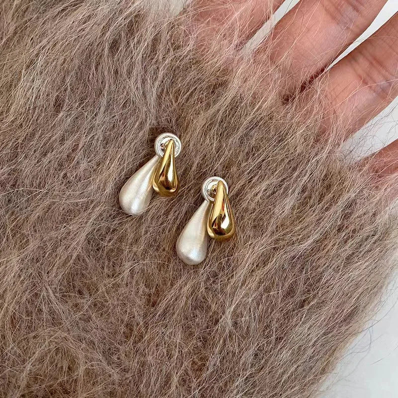 Versatile Earrings Gold and Silver Water Droplet Earrings for Women