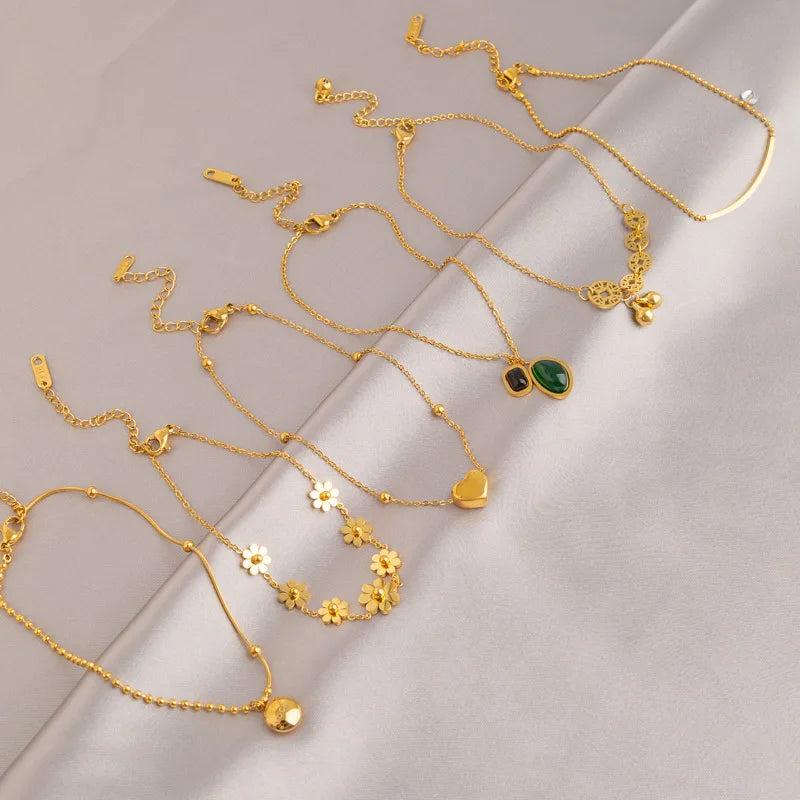 18K Titanium High End Foot Chain Charming Multi Style Retro Collection