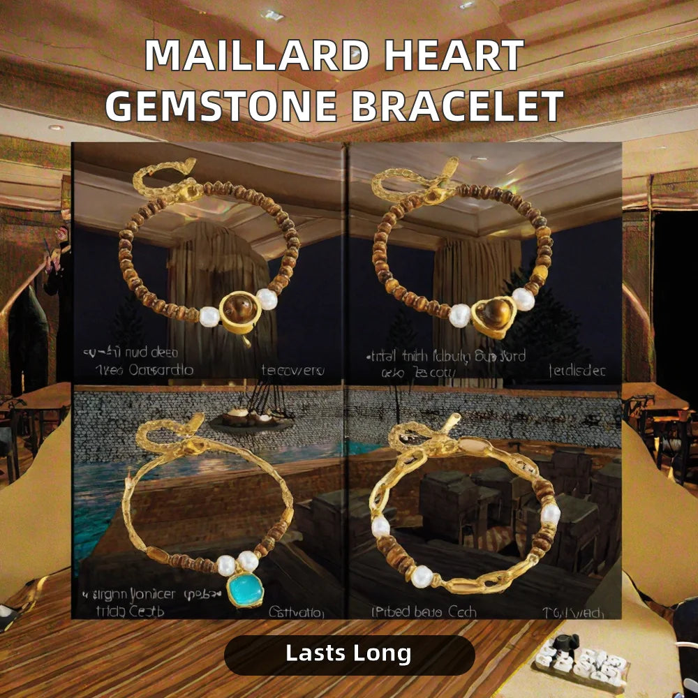 Gemstone Bead Bracelet Heart Charm Bracelet Trendy