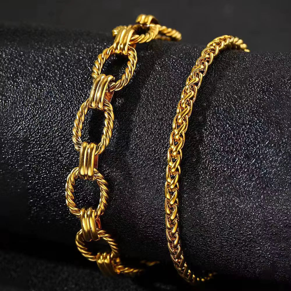 18K Gold Plated Luxury Fashion Charm Chain Bracelet