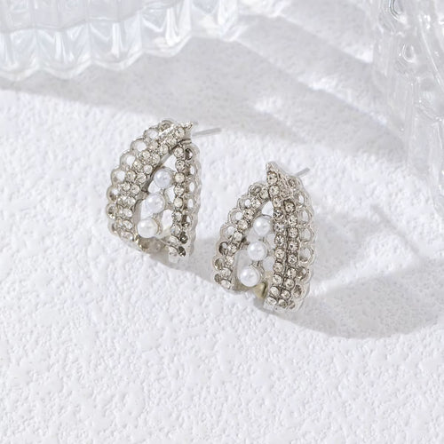 Load image 1 in gallery view. High End Cats Eye Stone Ruyi Earrings Exquisite Geometric Luxury Jewelry