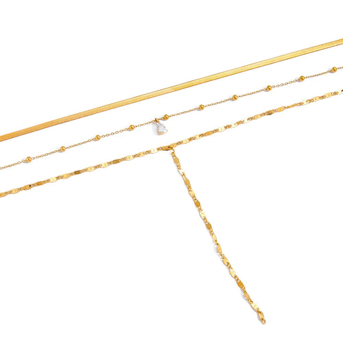 Load image 1 in gallery view. Teardrop Zircon Pendant Blade Chain Multi-layer Necklace