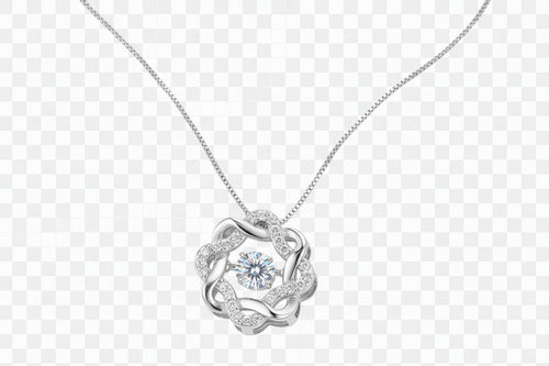 Load image 1 in gallery view. Elegant Star Wreath Dancing Zircon Necklace, Classic Octagonal Pendant for Anniversary & Wedding Gift
