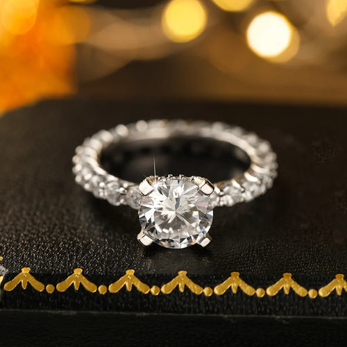 Load image 1 in gallery view. 925 Silver Zircon Wedding Engagement Rings for Woman