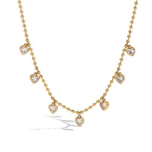 Load image 1 in gallery view. Romantic Style Elegant Zircon Heart Beads Necklace
