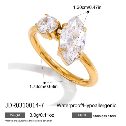 Load image 1 in gallery view. 18K Gold Plated White Zirconia Multi Style Rings