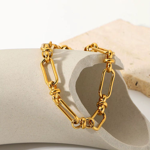 Load image 1 in gallery view. Luxury Fashion Charm 18K Gold Plated Chain Bracelet