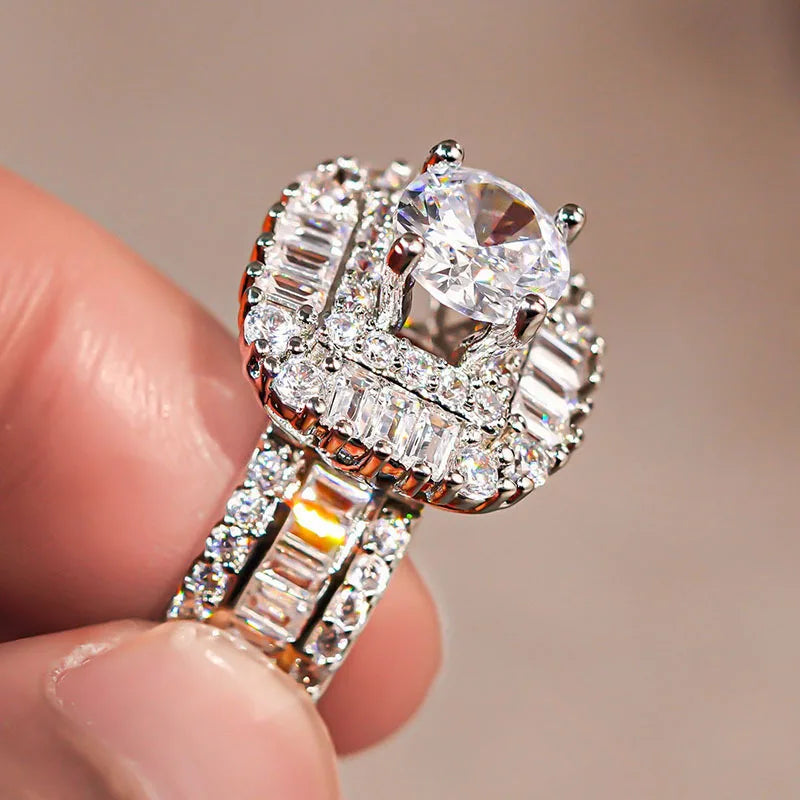 Crystal Cubic Zirconia Wedding Rings for Women