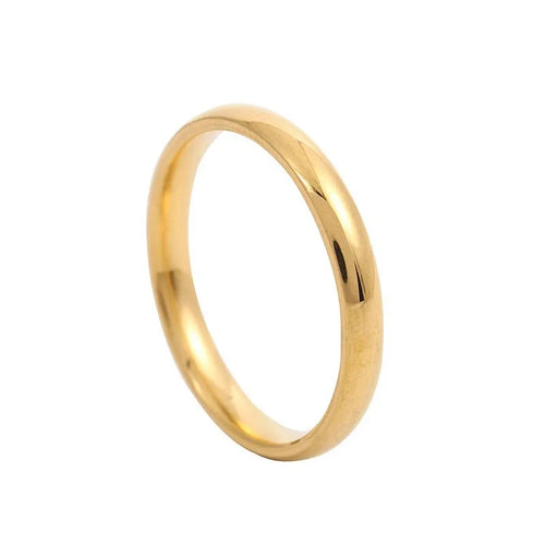 Load image 1 in gallery view. Four Claw Zircon Smooth Ring Gold-color Plated Two-piece
