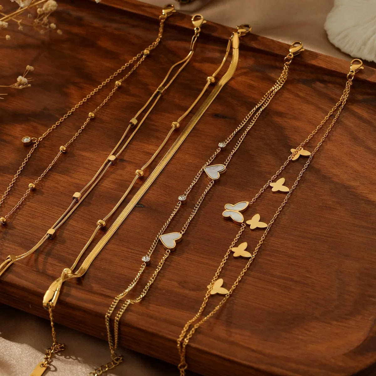 Double-Layer Titanium Design Anklet Chain High-End Exquisite