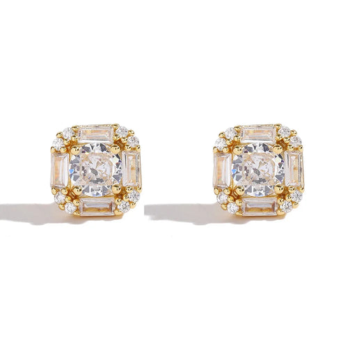 Load image 1 in gallery view. Earrings  Rectangular Zircon Women's Earrings Studs