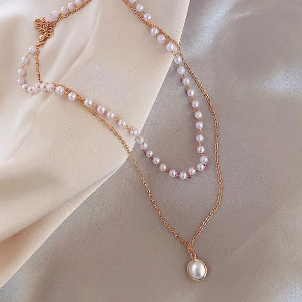 Luxury Exaggerated Large French Collarbone Pearl Necklace