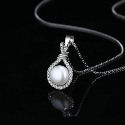 Load image 1 in gallery view. Freshwater Pearl Necklace 925 Sterling Silver Pendant Necklace
