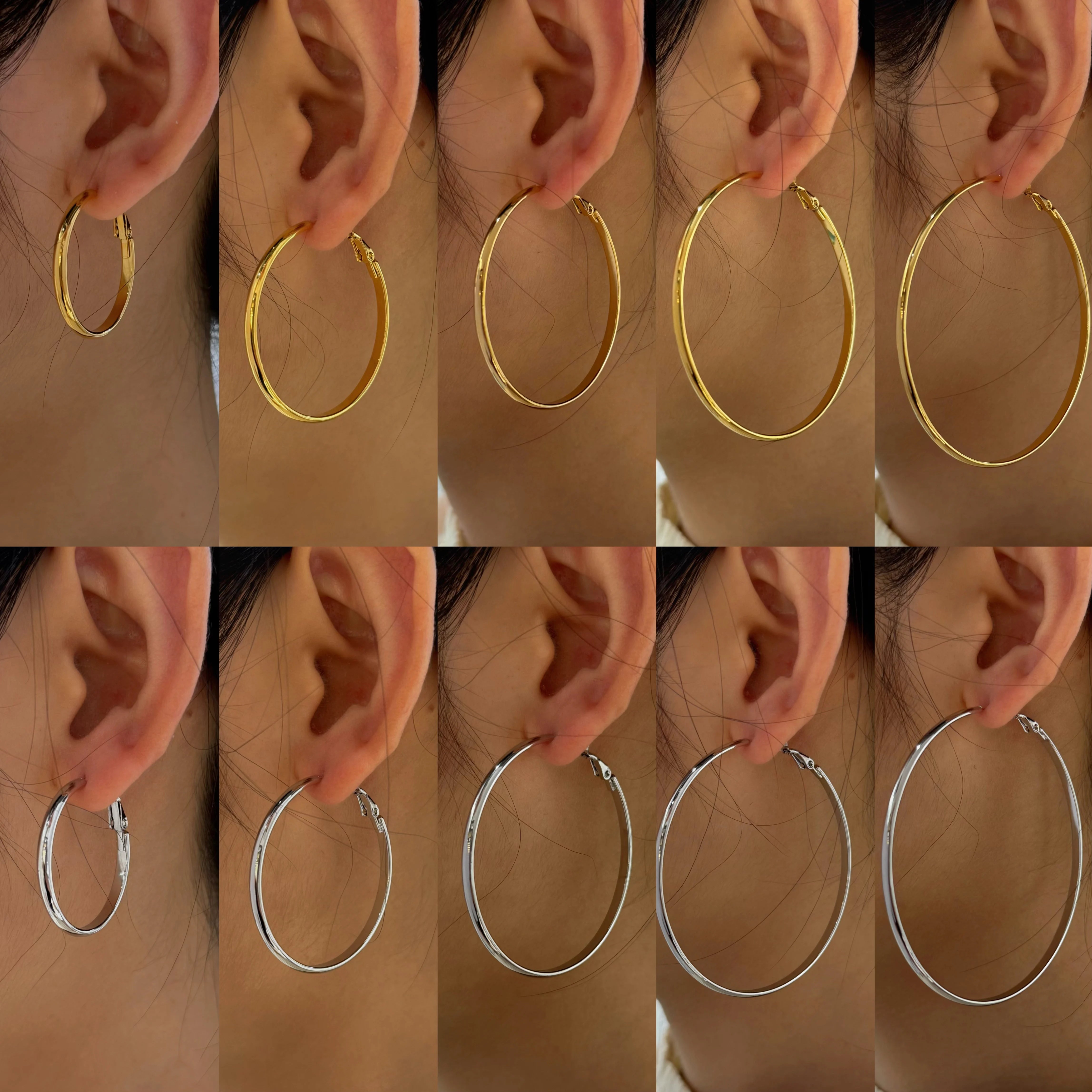 Trendy Minimalist Stainless Steel  Hoop Earrings Waterproof Gold Plated Versatile Circle Earrings Jewelry for Women