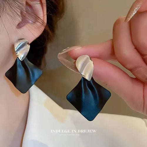 Load image 1 in gallery view. Trendy Rhombus Drop Earrings Minimalist Geometric Fashion Jewelry