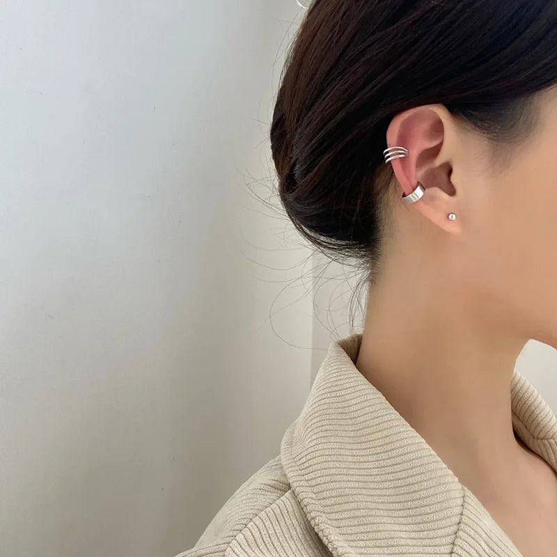 Ear Cuffs Chunky Minimalist Ear Bone Clip Jewelry Cartilage Cuff Earring Gold Silver