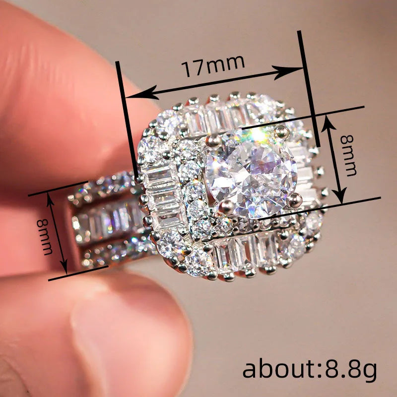 Crystal Cubic Zirconia Wedding Rings for Women