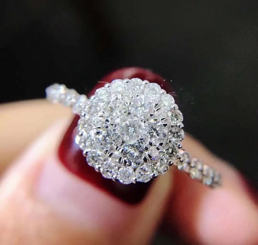 Platinum Plated Zircon Wedding Rings for Women