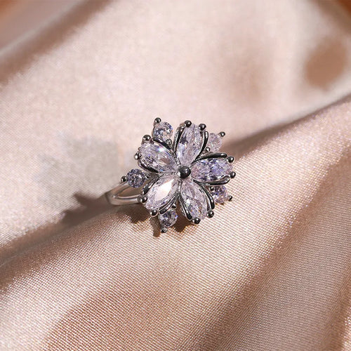 Load image 1 in gallery view. Pink Zircon Flower Shape Necklaces Set For Women Platinum Plated
