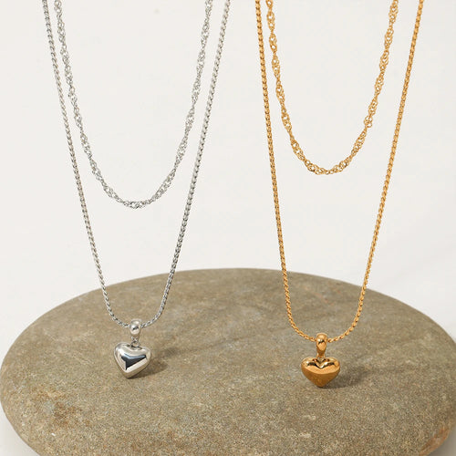 Load image 1 in gallery view. Gold Plated Hypoallergenic Heart Pendant  Necklaces for Women Kids Children