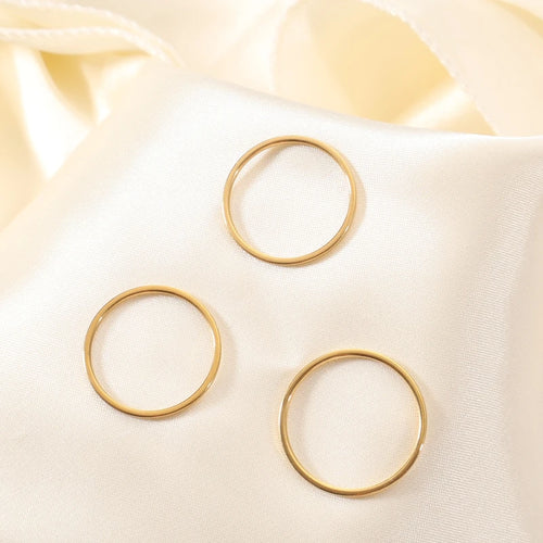 Load image 1 in gallery view. 18K Gold Plated Stainless Steel Ring  Elegant Simple Women Rings