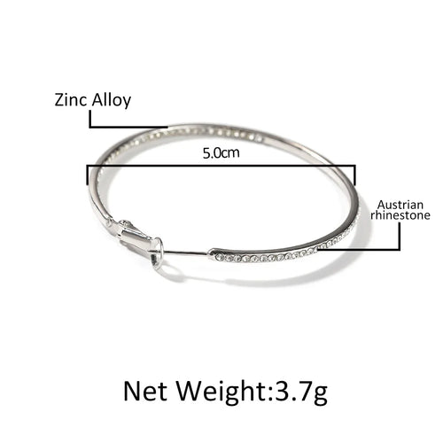 Load image 1 in gallery view. Cute Hoop Earrings Crystal Silver Geometric
