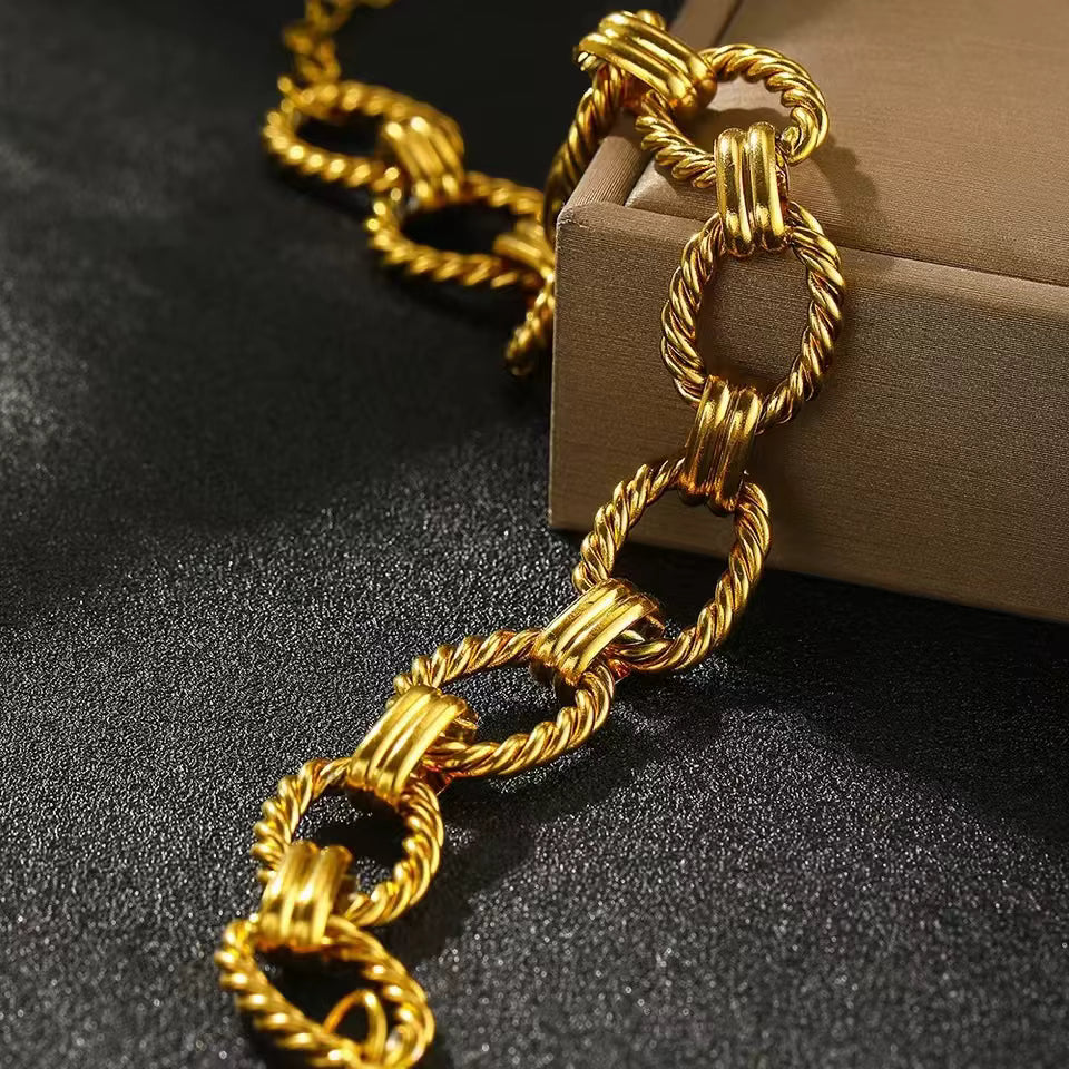 18K Gold Plated Luxury Fashion Charm Chain Bracelet