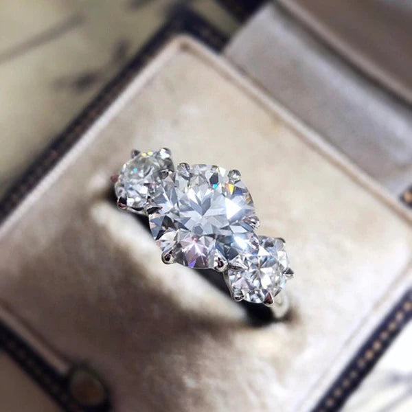 3A Zircon Rings Platinum Plated