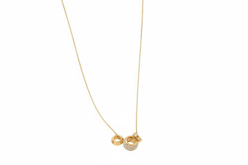 Load image 1 in gallery view. 18K Gold Plated Rhinestone Smooth Spacer Beads Pendant