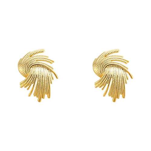Load image 1 in gallery view. Twisted Rotational Texture Irregular Fireworks Luxury Earrings