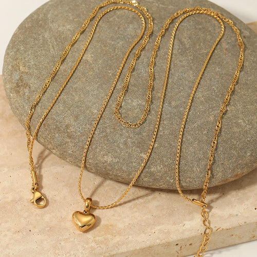 Load image 1 in gallery view. Gold Plated Hypoallergenic Heart Pendant  Necklaces for Women Kids Children