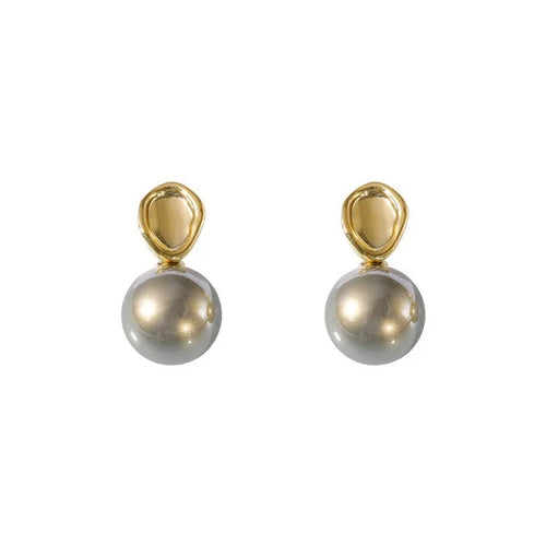 Load image 1 in gallery view. Minimalist Gray Pearl Stud Earrings Fashion Jewelry Daily Wear for Girls Women's Party