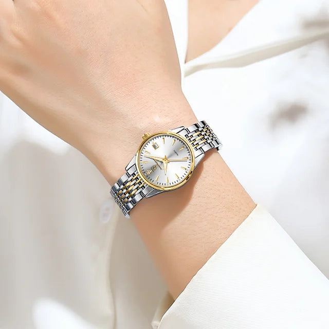 Quartz Women Watch Stainless Steel Waterproof