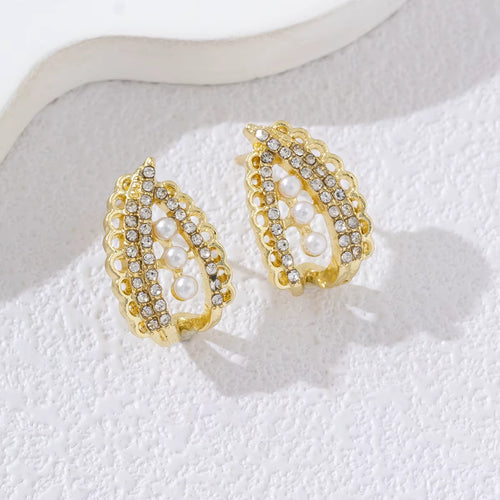 Load image 1 in gallery view. High End Cats Eye Stone Ruyi Earrings Exquisite Geometric Luxury Jewelry