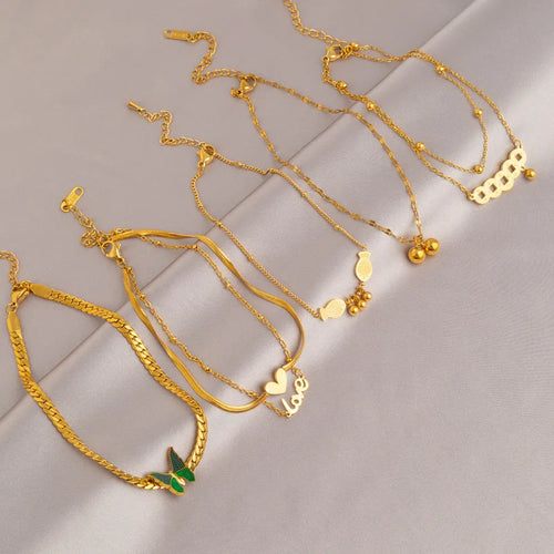 Load image 1 in gallery view. 18K Titanium High End Foot Chain Charming Multi Style Retro Collection