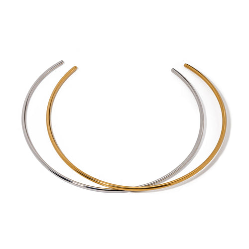 Load image 1 in gallery view. Choker Necklace Stacking 3mm Smooth Collar Neck Choker