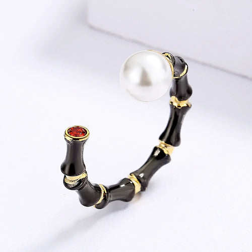 Load image 1 in gallery view. Handmade Antique Colored Pearl Ring for Women