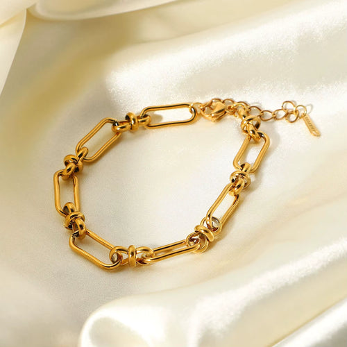 Load image 1 in gallery view. Luxury Fashion Charm 18K Gold Plated Chain Bracelet