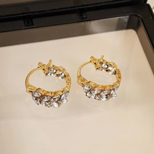 Load image 1 in gallery view. Hoop Earrings CZ Gold Plated Cute Trendy for Kids Women